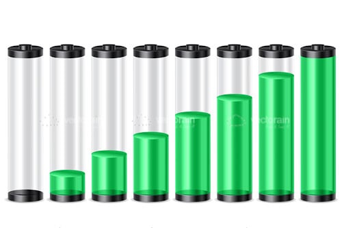 Green Battery Level Indicator Icons Pack